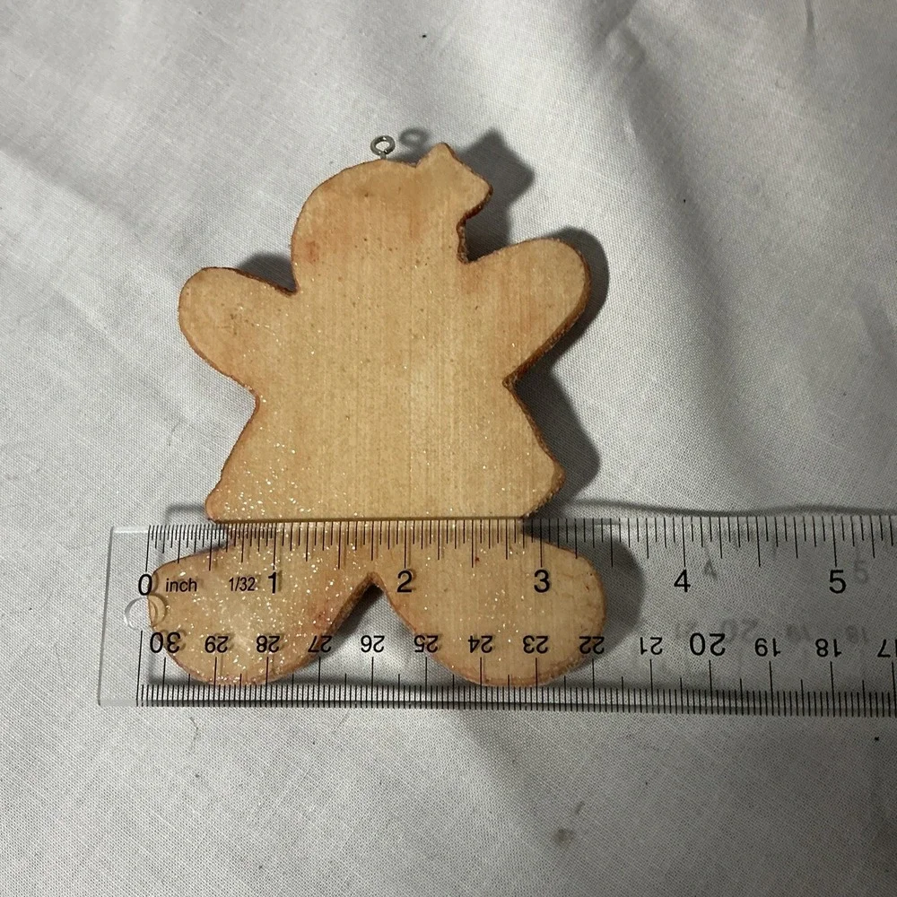 Vintage 1997-2003 Y2K Gingerbread Girl With Cookies Recipe Christmas Ornament